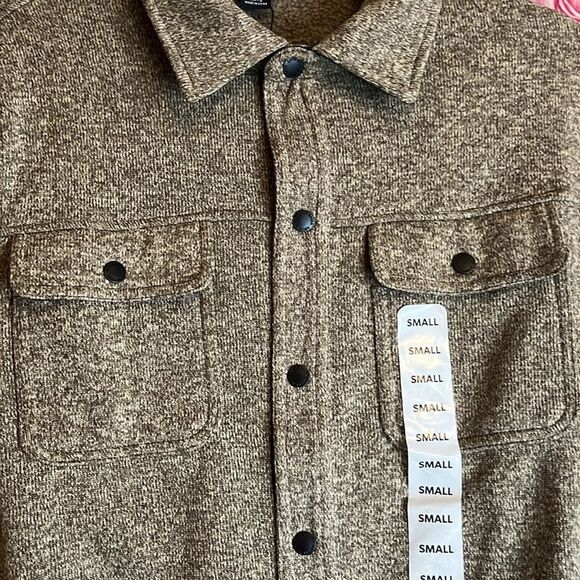 NWT MENS SMALL EDDIE BAUER SWEATER FLEECE SHIRT JACKET POCKETS BUTTON UP - Picture 9 of 13